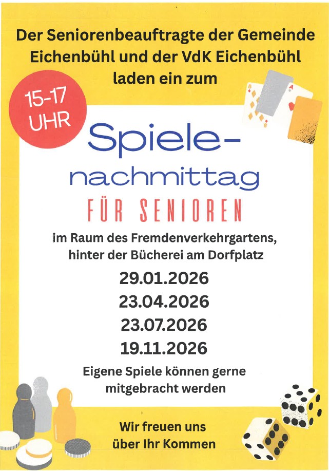 Spielenachmittag für Senioren